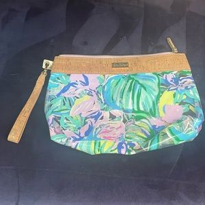 Lilly Pulitzer mermaid in the shade pool pouch clutch bag clear EUC